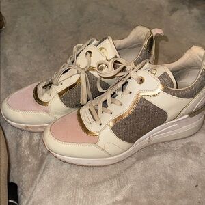 Michael Kors Cream and Gold Sneakers